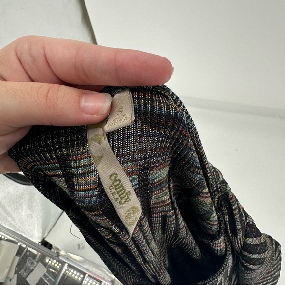 Comfy USA Rainbow Colorful Knit Long Sleeve Lagenlook Blouse Size Small - Picture 4 of 5